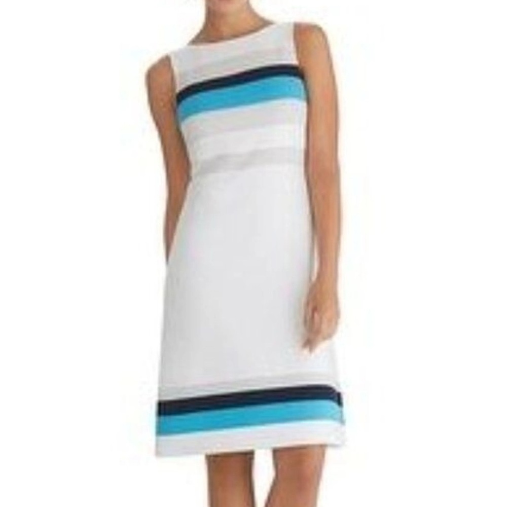 White House Black Market  Striped Color Block Dress NWT! Nautical Size 8